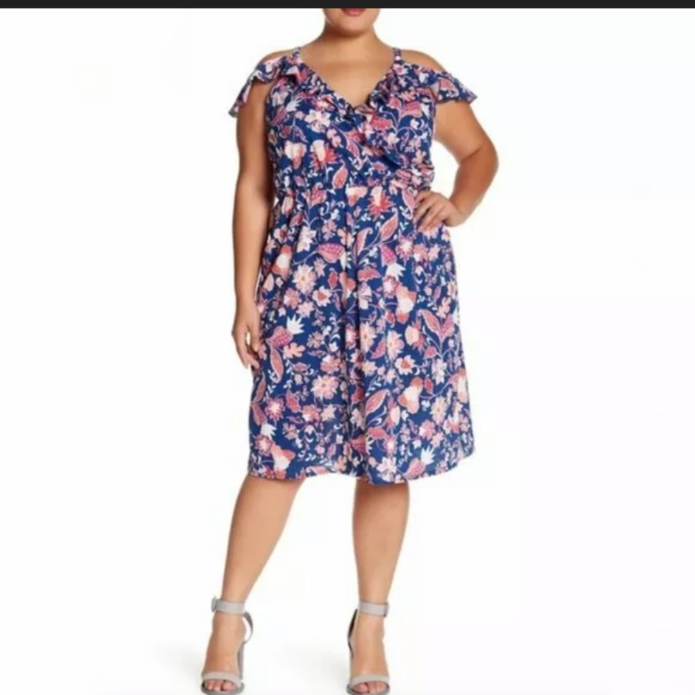 Joe Fresh, cut out sleeves, slimming, floral dress